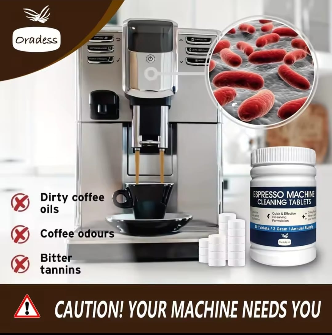 Coffee Machine Cleaning Tablets,Removes Grease,Residues from Pipes,Suitable for Fully Automatic,Semi-Automatic Coffee Ma