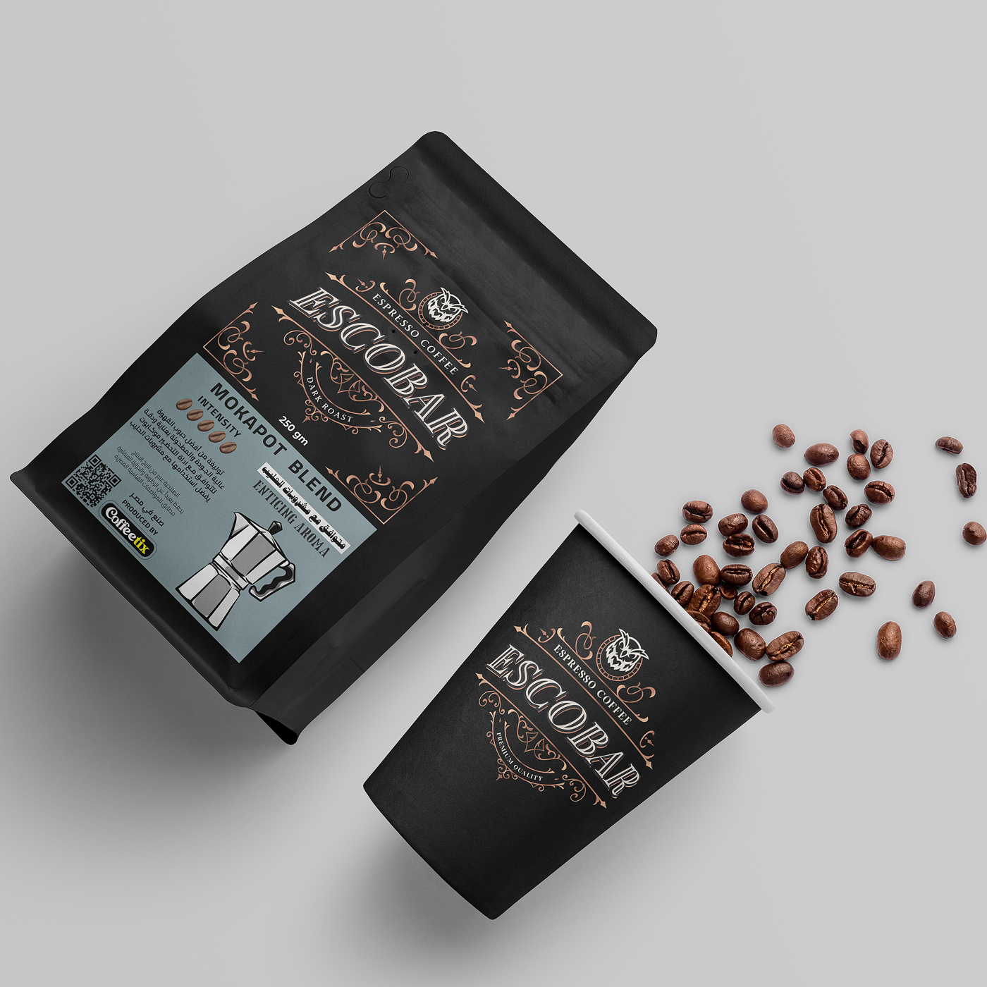 ESCOBAR Espresso coffee for Mokapot tool (medium dark roast ) for milk drinks