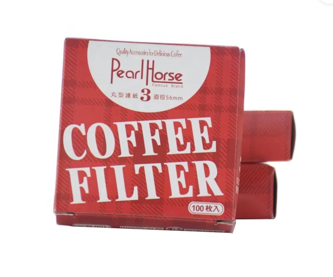 Micro round filter suitable for Aeropress, Mokapot and Portafilter (100 pieces per packet) pearl horse