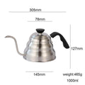 V60 professional coffee drip pot, stainless steel, 1.2 liter capacity (without thermometer)