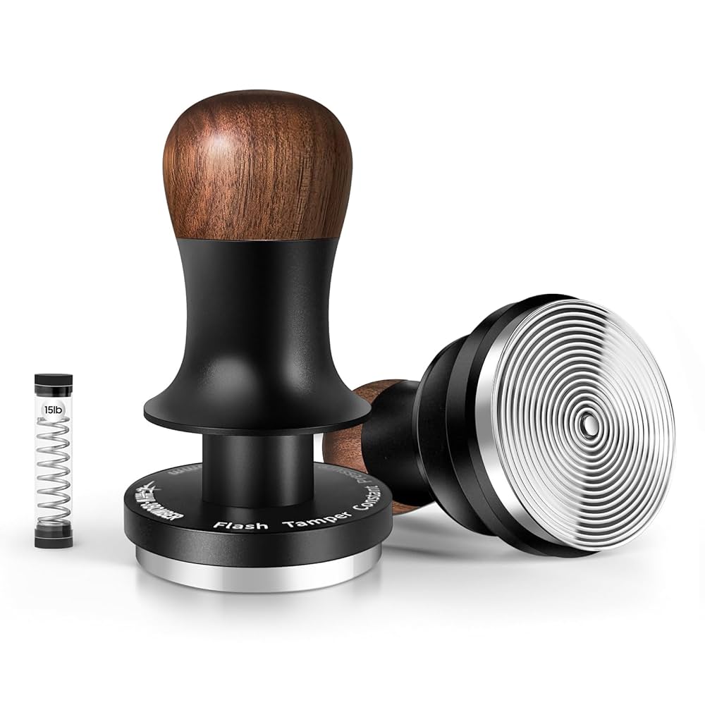 51mm Espresso Tamper, Coffee Tamper for Espresso Machine, Espresso Tamp with Spring Loaded Tamper, Depth-adjustable Espr