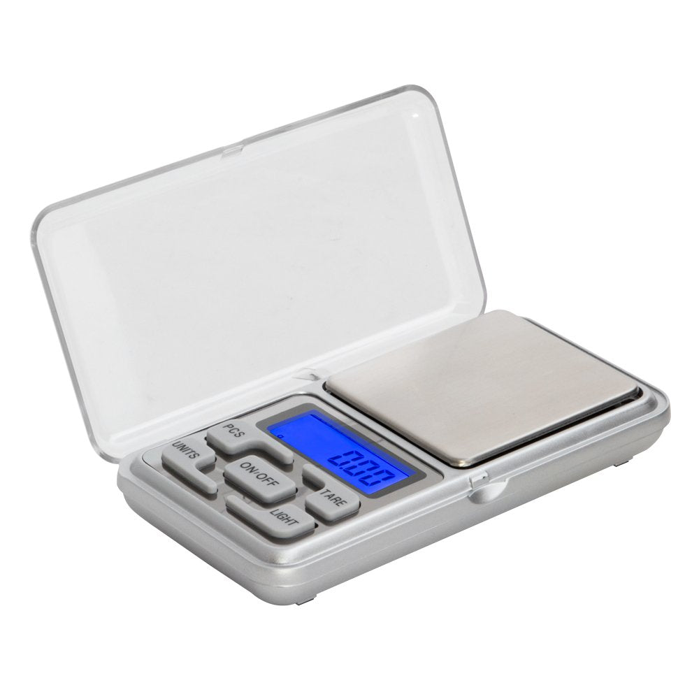 Mini digital coffee scale. Full empty capacity, automatic counting function, LCD display with backlight for easy reading