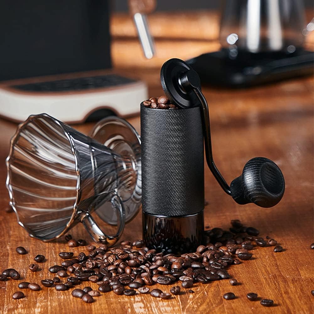 kukifun Manual Burr Coffee Grinder,Stainless Steel Conical 20g,Black